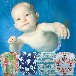 Cloth Diapers Baby Toddler Snap One Size Adjustable Reusable Baby Swim Diaper Ohbabyka Waterproof Pants for Newborn Baby Summer SwimwearHKD230701