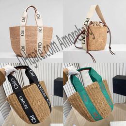 Woody Basket Raffia Straw Beach Summer travel Bag Womens mens Designer Purses wallets clutch bucket tote handbag luxury Crossbody Shoulder classic bags