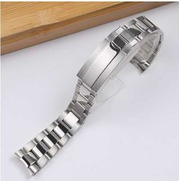 mens designer watches high quality 20mm Stainless Steel Watchband with adjustable grid buckle brush Bracelet for Sub-Gmt aaa clasp