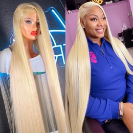 Straight 613 Honey Blonde 13x6 Human Hair Brazilian Wigs Coloured Transparent Lace Frontal Wigs For Women