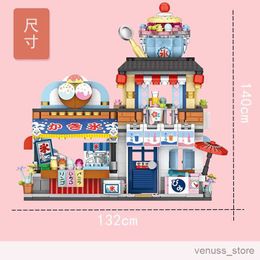 Blocks MINI Blocks Japan Sea Fish Foods /Ice Yaki Creative Retail Store With Figure Dolls Sets Kids Gifts Toys R230701