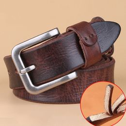 Belts High Quality Belt Men's Genuine Leather Top Layer Pure Leather Pin Buckle Jeans Fashion Belts for Men Luxury Designer Brand 230630