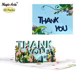 Other Event Party Supplies 10 Pack Pop-Up Thank You Card 3D Mothers Day Fathers Day Greeting Cards for All Occasions Thanksgiving Day Business Wholesale 230630