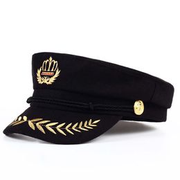 2019new Vintage warm hat Men Women Autumn Winter Flat Military berets Captain Adjustable Sailor Caps Navy cap Hats