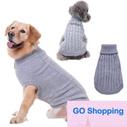 Quality Dog Apparel Supplies Dog Clothing Solid Color Twisted Turtleneck Pet Dogs Sweater Autumn and Winter Wholesale