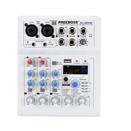 Mixer Free Agas04a 4 Channel Dc 5v Bluetooth Mobile Computer Usb Play and Record 88 Dsp Effects Echo Reverb Personal Audio Mixer