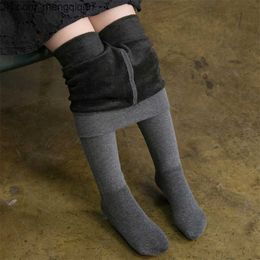 Socks 3-10T Children Leggings Children's Pantyhose Thick and Velvet Winter Waist White Pants Cotton Student Dance Girls Z230701