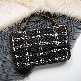 Braided Tweed Small Flap Bag 25CM Designer Crossbody Bag 10A Luxury Chain Bags With Box C126