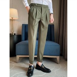 Men's Pants Korean Style Suit Men Fashion Solid Color Casual Dress Loose Straight Trousers Mens Office Formal H11 230630