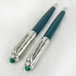 Pens MSS Roadster de CT Luxury Classic Green/Blue Lacquer Barrel Ballpoint Pen Quality Silver/Golden Clip Writing Smooth