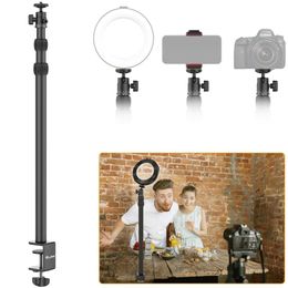 Monopods Vijim Ls03 48inch Extend Desk Light Stand Tripod Monopod Adjustable Ballhead Phone Mount Holder Stand Livestream Youtube