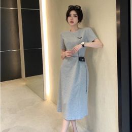 New woman dress Designer casual Casual Dresses for women round neck A line silhouette casual with waist chain Fanny pack skirt