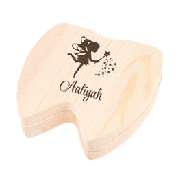 Keepsakes Personalized Tooth Fairy Stars Wood Holder Wooden Box Keep Teeth Baby Boxes Spanish 230701