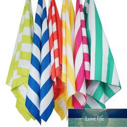 Simple Printed Striped Beach Towel Foreign Trade Beach Microfiber Beach Towel Quick-Drying Bath Towel Wholesale