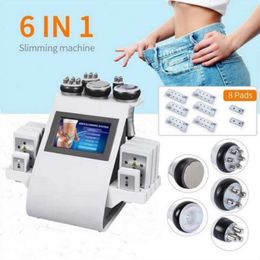 2023 RF Equipment 6 in 1 Laser Cavitation Vacuum Radio Frequency RF 40KHz Cavi Body Slimming Ultrasonic Liposuction Spa Machine