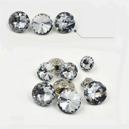 18 20 25 30mm shank Buttons Rhinestone cystal for soft decoration Sofa wall bed handmade Gift Box Scrapbook Craft DIY favor Sewing246O