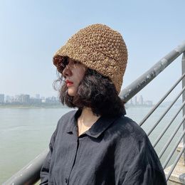 Girl Straw Hat Raffia Weave Flowers Ladies Fisherman Hat Sun Hat Cute Japanese Travel Vacation High Quality Exquisite Hat