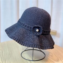 2022New Hawaii Summer Breathable Beach Travel Floppy Hat Solid Color Women's Foldable Outdoor Party Picnic Bucket Sun Cap