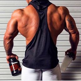 Men's Tank Tops Mens Gyms Clothing Bodybuilding Hooded Top Men Cotton Sleeveless Vest Sweatshirt Fitness Workout Sportswear Male 230630