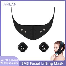 Face Care Devices ANLAN EMS Shaper Anti Wrinkle Reduce Double Chin Electric Cheek Lift Up Belt Lifting Massager Shaping Mask 230701