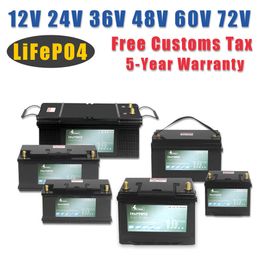 12V 24V 36V 48V 60V LiFePO4 Lithium Iron Phosphate Battery With BMS 40Ah 80Ah 100Ah 120Ah 200Ah 300Ah For Golf Cart EV RV Solar