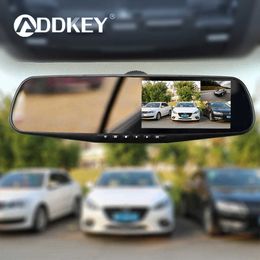 DVRs ADDKEY Car DVR FHD 1080P 45 Inch IPS Screen Video Recorder Camcorder Dual Lens with RearView Mirror Auto Registrator Dash CamHKD230701