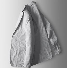 Men's Suits Blazers Supring Summer Suit Solid Color Long Sleeve Casual Cotton Line Coat Jacket ABB87 230630