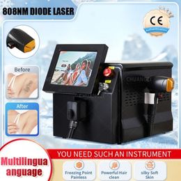 HOT Black Portable 808nm 755nm 1064nm Three Wavelength Diode Laser Permanent Hair Removal Cooling Painless Laser Hair Removal Machine