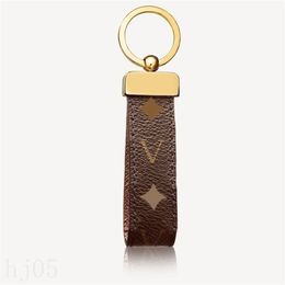 Durable wallet keychain designer keyrings letter classic old flower dragonne popular versatile portachiavi plated gold metal parts women keychains chic PJ047 E23