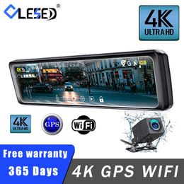 Car dvr 4K GPS WIFI Dvr Mirror Dash Cam Dual Lens Dashcam IPS Screen Camera Drive Recorder Stream RearView MirrorHKD230701