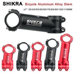 Bike Groupsets SHIKRA Mountain Bike Stem Road Short Power Bicycle Stem 31 8 Handlebar Bridge 7 Degree Table 35/45/55/60//70/80/90/100MM Mtb 230630