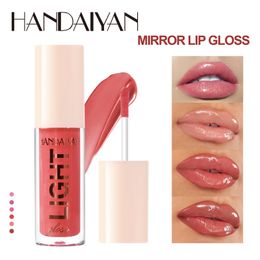 HANDAIYAN Mirror Lip Glaze Moisturizing Lip Gloss Shimmer Pearly Liquid Lipstick Lip Tint Waterproof Long Lasting Lips Makeup