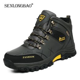 Boots Brand Men Winter Snow Boots Waterproof Leather Sneakers Super Warm Men's Boots Outdoor Male Hiking Boots Work Shoes Size 3947