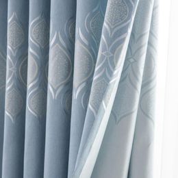 Sheer Curtains Dreamwood High Quality European Style Jacquard Thickening Blackout Window Curtain For Living Room Modern Customized 230701