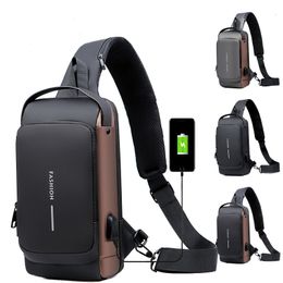 Outdoor Bags Fashion Shoulder Bag for Men Waterproof USB Man Crossbody AntiTheft Short Travel Messenger Sling Designer Chest 230630