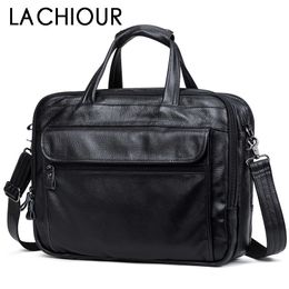 Briefcases Fashion Genuine Leather Men A4 Office Bag Handbag Business Casual Men's Travel 156" Laptop Shoulder Bags Tote Briefcase 230701