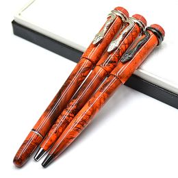 New Limited Edition Heritage Collection 1912 Rollerball Pen Orange & Black Unique Design Snake Clip Ballpoint Pen Office Writing