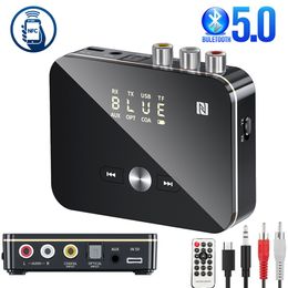MP3/4 Adapters NFC Bluetooth Receiver Transmitter BT5.0 FM Stereo AUX 3.5mm Jack RCA Optical Wireless Handsfree Call Bluetooth Audio Adapter TV 230701