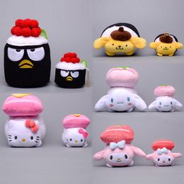 Wholesale adorable Melody Cinnamoroll sushi plush toys and backpack pendant keychain holiday gifts