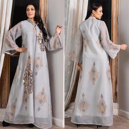 Ethnic Clothing MD 2021 Abayas For Women Dubai Muslim Kaftan Sequin Embroidery Elegant Gowns Plus Size African Boubou Islamic Kimo188R