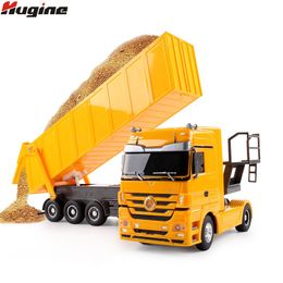 ElectricRC Car RC Truck 1 32 Dumper 10 Wheel Tilting Cart Radio Control Tip Lorry Auto Lift Engineering Container Vehicle Electronic Hobby Toy 230630