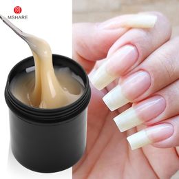 False Nails MSHARE 150ml Self Levelling Construction Gel for Nail Extension Medium Thick Natural Looking Builder UV Led Gel Low Temperature 230701