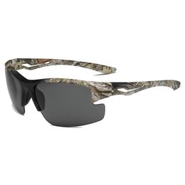 Fashion Camouflage Rider Sunglasses Anti-skidding Half Frame Wind Eyewear With Mercury Lenses