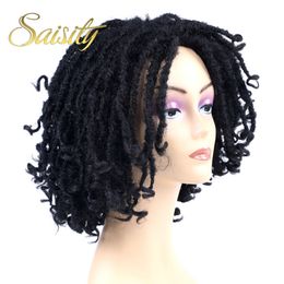 Synthetic Wigs Saisity Medium Part Synthetic Dreadlocks Hair Wig for African Women Black Brown Bug Ombre Crochet Soul Locs Braids Wigs 230701