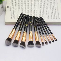 10pcs Makeup Brushes Sets Highlighter Eye Cosmetic Powder Foundation Eye Shadow Cosmetics Professional Eyebrows Soft Hair HZ0043