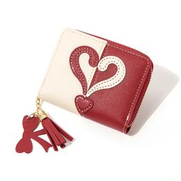 New Women Small Wallet Ladies Mini Tassel Wallet Cute Girl Short Zipper Lovely Pu Leather Coin Purse Female Hand Wallet Purse