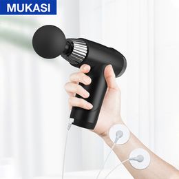 Full Body Massager MUKASI Pulse Massage Gun LCD Display Deep Muscle Relaxation For Neck Shoulder Back Fitness Pain Relief Electric 230701