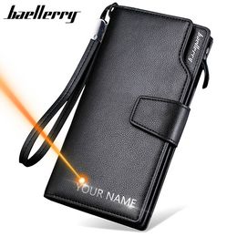 2020 Card Holder Men Wallets Business PU Leather Long Design Quality Fashion Casual Men Purse Zipper Multi-function Wallets