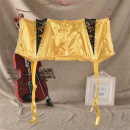 High Waist Garter Belt Yellow Suspenders for Stockings Fishbone Lace Sexy Garters Belts For Stockings Women Wedding Lingerie204S