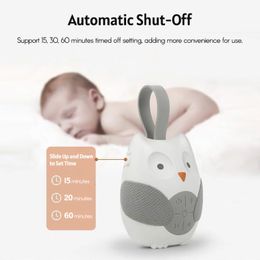 Baby Monitor Camera Portable Owl White Noise Machine Soother with 10 Light Music Songs 2 Natural Sounds Lullabies Silicone Strap for Toddlers 230701